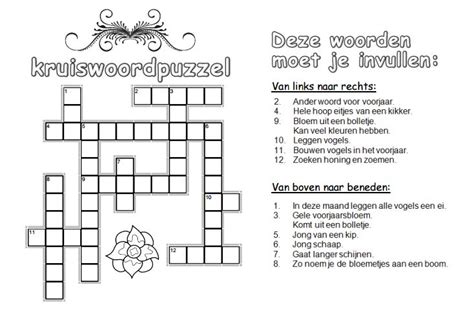 Kruiswoordpuzzel Werkboekjes Yurls Net Kruiswoordpuzzel