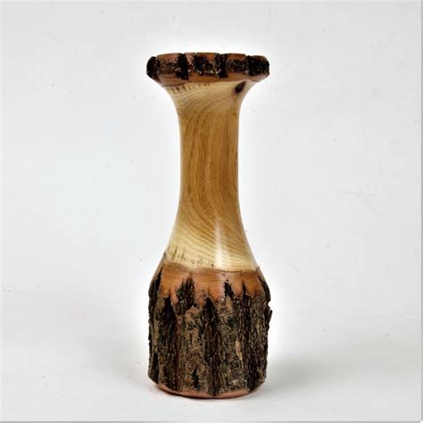 Holzvase Mit Glaseinsatz Vase Gedrechselt Deko Blumenvase Etsy De