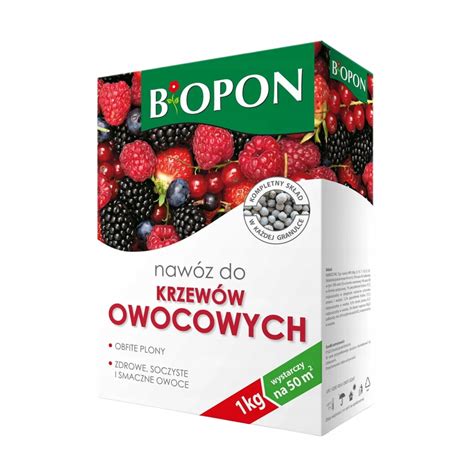 BIOPON NAWÓZ DO KRZEWÓW OWOCOWYCH MALIN PORZECZEK ARONII JEŻYN GRANULAT