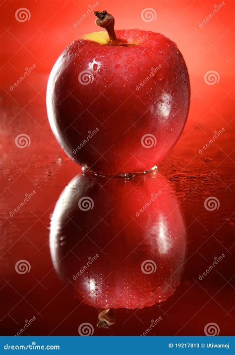 One Red Apple Stock Image Image Of Fresh Apples Background 19217813