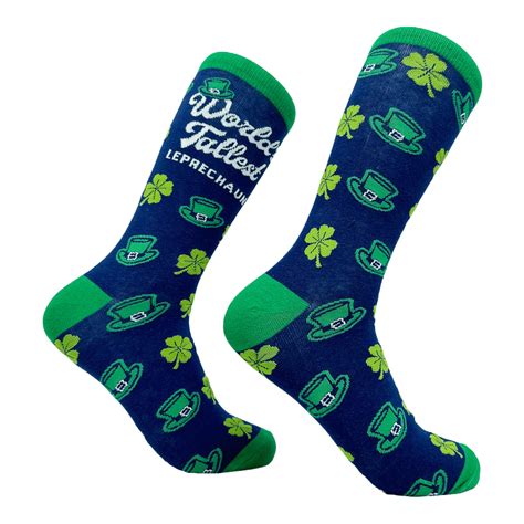 Mens Worlds Tallest Leprechaun Socks Funny St Paddys Day Folklore Joke