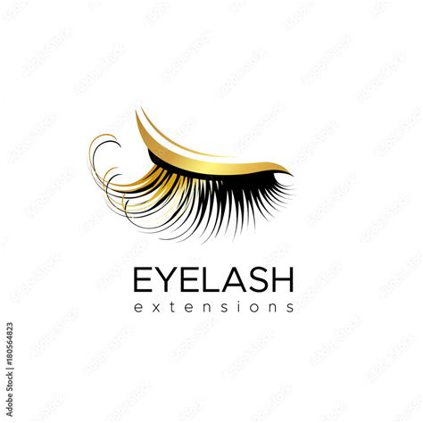 Eyelash Extension Logo Vector Illustration In A Modern Style Stock