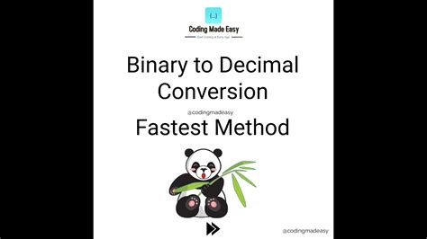 Fastest Method To Convert Binary Number Into Decimal Number Youtube