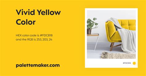 Vivid Yellow Color Hex Fdcb Meaning And Live Previews Palettemaker