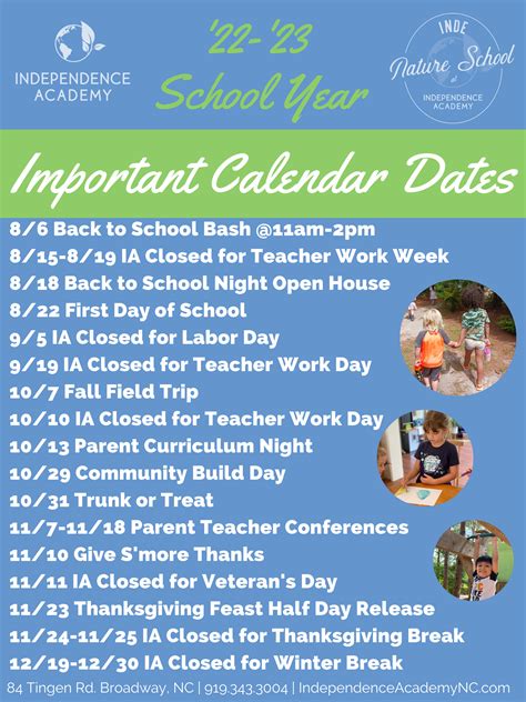 School Calendar - Independence Academy