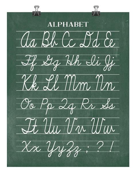 Cursive Alphabet Banner For Virtual Classroom – Download Printable ...