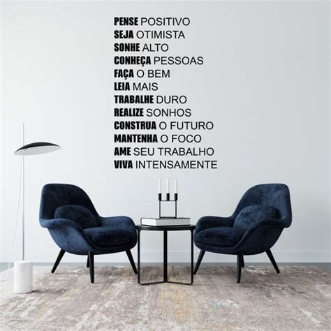 Adesivo Decorativo De Parede Frase Pense Positivo MadeiraMadeira