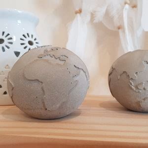 Globe Concrete Paperweight Door Stop Minimalist Decor Book End