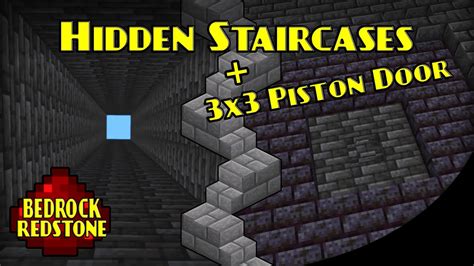 Hidden Spiral Staircase And 3x3 Piston Door Flat Minecraft Bedrock