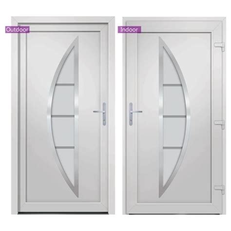 Porte d entrée Blanc 98x200 cm PVC SALALIS SP1219 Cdiscount Bricolage