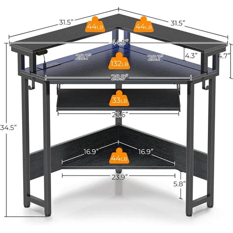 Rolanstar Corner Desk W X H Small Computer Desk With Power