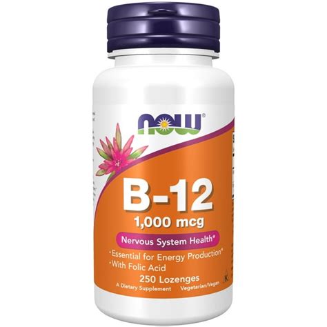 Now Supplements Vitamin B 12 1 000 Mcg With Folic Acid Nervous System