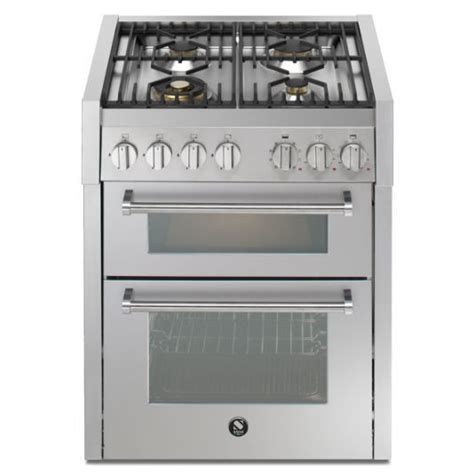 Cuisinière à gaz GENESI 70 2 STEEL électrique 2 fours 4 foyers