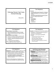 Homemade Patho Flash Cards Pdf Cell Adaptation Pathology