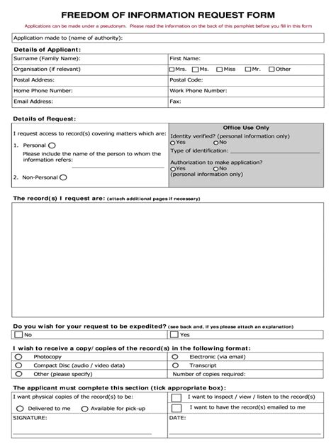 Fillable Online Foi Request Booklet Fillable Form Fax Email Print