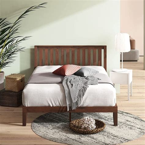 Zinus Alexia Wood Platform Bed Frame With Headboard Solid Wood