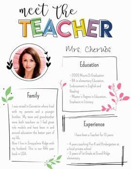 Meet The Teacher Editable Templates Meet The Teacher Template Meet