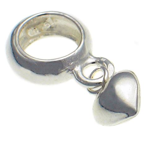 Pandora Style Charm Carrier Hanger Heart Sterling Charms 925