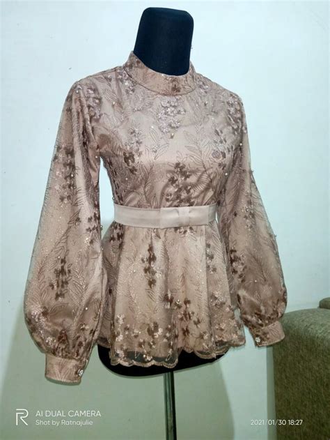 Kebaya Peplum Lengan Balon Model Baju Wanita Model Pakaian Gaya