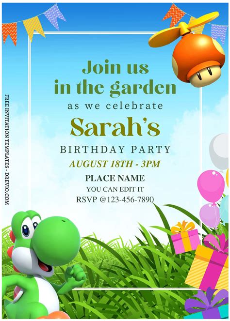 Free Editable Pdf Calling All Gamers Super Mario Birthday Invitation