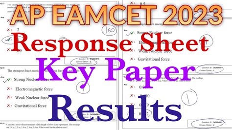 Ap Eamcet Response Sheet Release Date Ap Eamcet Key Paper