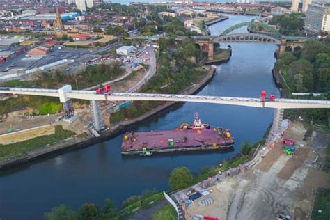 New Wear Footbridge Now Spanning Its Full Length Over The River In Huge