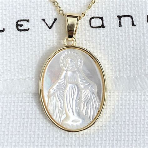 Mother Of Pearl Virgen Medal Etsy