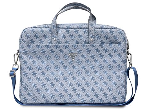 Guess Monogram Triangle Laptop Bag 16 Laptoptas Blauw