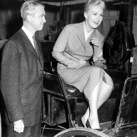 James Stewart And Kim Novak On The Set Of Alfred Hitchcocks Vertigo