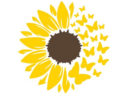 Sunflower Butterfly Free Svg Files