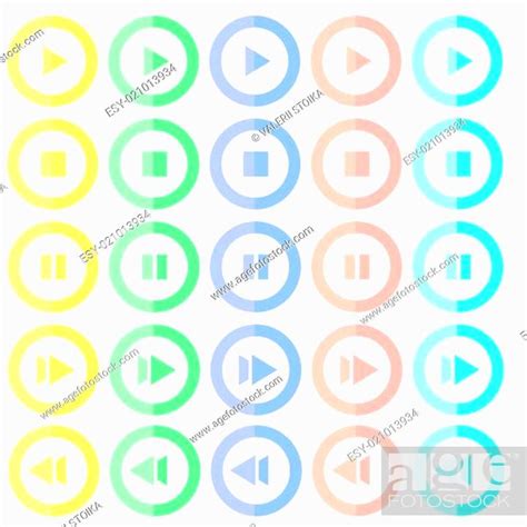 Set of Colorful Media Icons isolated on White Background, Stock Photo, Picture And Low Budget ...