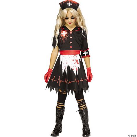 Girl’s Black Red And White Not So Nice Nurse Costume Oriental Trading