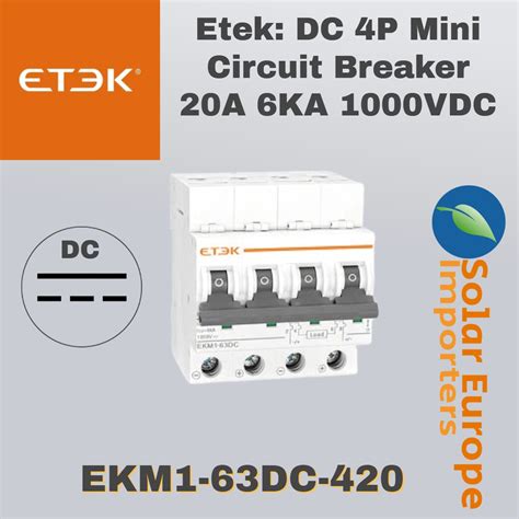 Etek Dc P Mini Circuit Breaker A Ka Vdc Ekm Dc