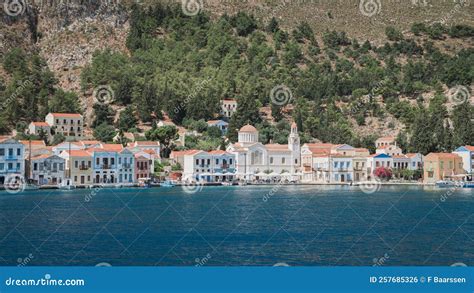 Kastellorizo Island Megisti Harbor Greek Village Between Turkey Kas