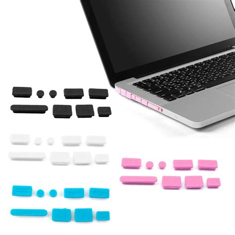 Bouchon Anti poussière en Silicone pour Macbook Pro 3 jeux de bouchons