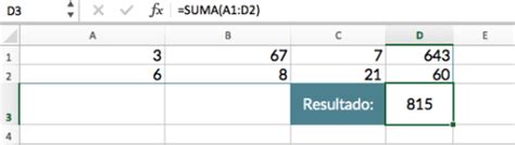 Función SUMA en Excel Cómo utilizar la Función SUM en Excel