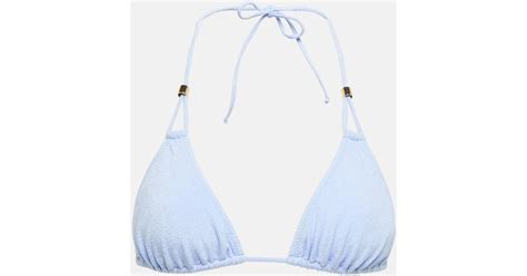 Heidi Klein Misty Lagoon Triangle Bikini Top In Blue Lyst