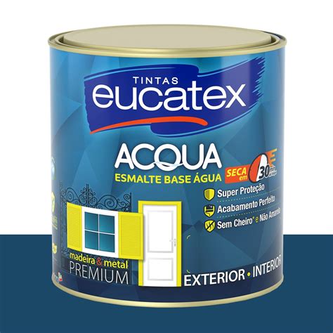 tinta esmalte bril base agua eucatex oceano profundo  ml loja