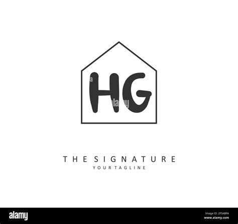 Hg Initial Letter Handwriting And Signature Logo A Concept Handwriting