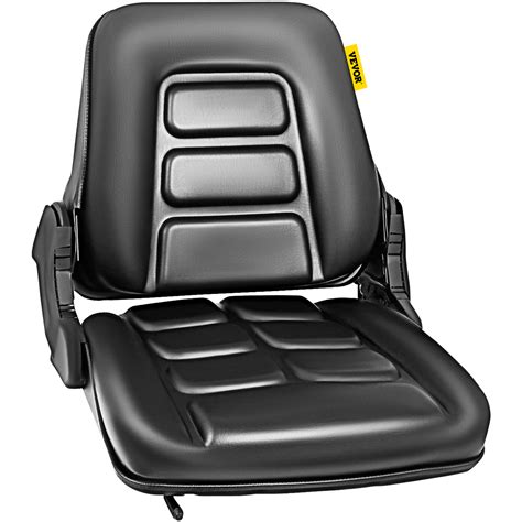 VEVOR Universal Forklift Seat Folding Replacement, Fulll Suspension Seat With 180° Adjustable ...