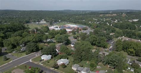 Drone Flying Over Loudoun County High School Leesburg Va Buildings