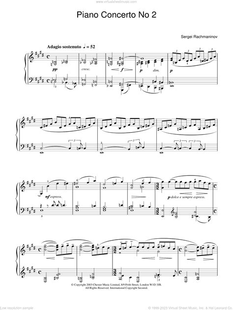 Rachmaninoff Piano Concerto No 2 Intermediate Sheet Music For