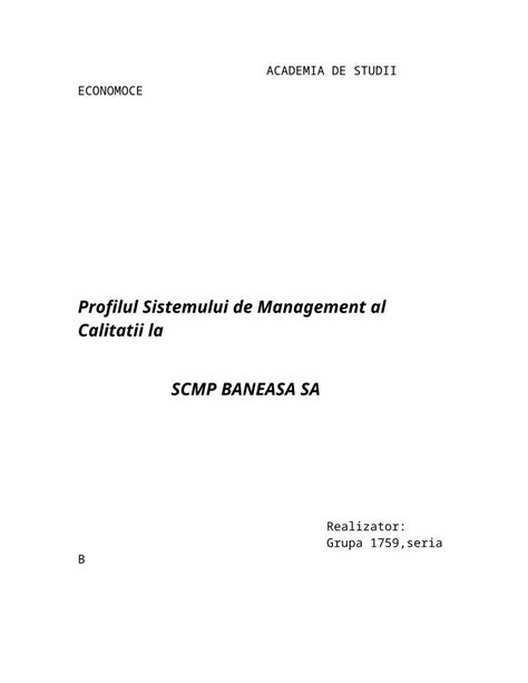 DOCX Profilul Sistemului De Management Al Calitatii La SCPM Baneasa