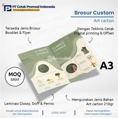 Cetak Brosur Flyer Booklet Brosur Custom Lipat 2 Ukuran A3 Bahan Art