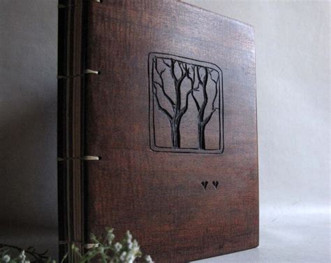 Wedding Guest Book Wooden Covers Two Trees Reserved Etsy