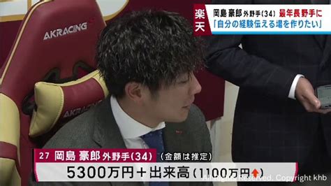 楽天イーグルス岡島選手 1100万円↑5300万円でサイン 最年長野手としてチームを牽引 Khb東日本放送