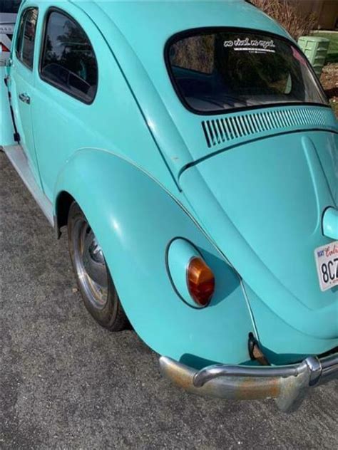 1961 Teal Blue Rag Top Volkswagen Beetle Bug VW 61 Classic For Sale