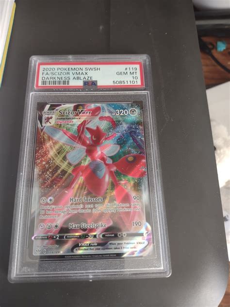 2020 Pokemon Darkness Ablaze Scizor VMAX Full Art Holo 119 189 PSA 10