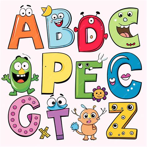 colorful cartoon alphabet letters  fun characters premium ai