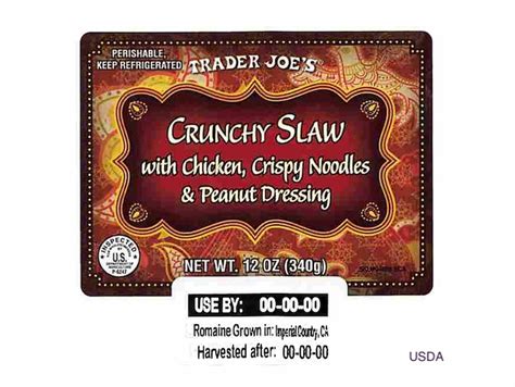 Trader Joes Crunchy Slaw With Chicken Recalled For Foreign Material